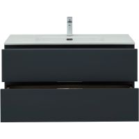 Тумба под раковину Aquanet Алвита New 100 подвесная Антрацит арт-277519 — фото 4, Тумбы под раковину