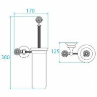 Ершик для унитаза Cezares Olimp Золото 24 карат с кристаллами Swarovski арт-OLIMP-TB-03/24-Sw — фото 2, Ершики для унитаза