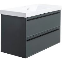 Тумба под раковину La Fenice Elba 100 подвесная Серая матовая арт-FNC-01-ELB-G-100-2 — фото 1, Тумбы под раковину