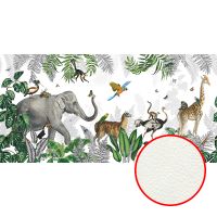 Фреска Ortograf Miracle 33864 Фактура флок FLK Флизелин (6*3) Белый/Разноцветный, Листья/Животные/Птицы арт-33864 (флок FLK) — фото 1, Фрески