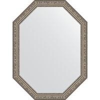 Зеркало Evoform Octagon 60x80 в багетной раме - Виньетка состаренное серебро 56 мм арт-BY 7027 — фото 1, Зеркала в ванную комнату