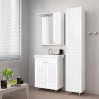 Зеркало со шкафом Style Line Канна 50 С Люкс с подсветкой Белый глянец арт-ЛС-00000293 — фото 2, Зеркальные шкафы в ванную