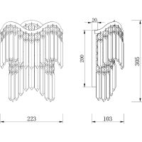Настенный светильник Maytoni Diamant Crystal Gracia Прозрачный Золото арт-DIA201WL-02G — фото 7, Бра