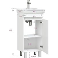 Тумба под раковину Onika Милтон Квадро 40 Белая арт-104009 — фото 7, Тумбы под раковину