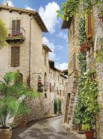 Фреска Ortograf Городской пейзаж 3814 Фактура бархат FX Флизелин (2*2,7) Бежевый/Зеленый/Голубой, Город/Пейзаж арт-3814 (бархат FX) — фото 2, Фрески