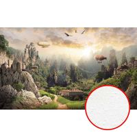 Фреска Ortograf Горы 33071 Фактура бархат FX Флизелин (4,5*2,7) Бежевый/Зеленый, Горы/Замки/Пейзаж арт-33071 (бархат FX) — фото 1, Фрески