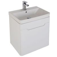 Тумба с раковиной Aquanet София 60 подвесная Белый глянец арт-212586 — фото 1, Тумбы с раковиной