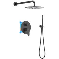 Душевая система Aquatek Бетта Черная матовая арт-AQ1172MB — фото 1, Встраиваемые душевые комплекты