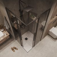 Товар: Душевой уголок Grossman Galaxy 100х100 профиль Черный матовый стекло тонированное арт-300.K33.01.1010.21.10 - фото 4 Душевой уголок Grossman Galaxy 100х100 профиль Черный матовый стекло тонированное арт-300.K33.01.1010.21.10 — фото 4, Квадратные душевые уголки