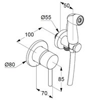 Гигиенический душ со смесителем Kludi Bozz Хром арт-389990576 — фото 4, Гигиенические души