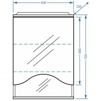 Зеркальный шкаф Stella Polar Волна Лиана 50 с подсветкой Белый арт-SP-00000036 — фото 4, Зеркальные шкафы в ванную