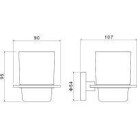Стакан для зубных щеток Aquatek Оберон Хром арт-AQ4204CR — фото 2, Стаканы для зубных щеток