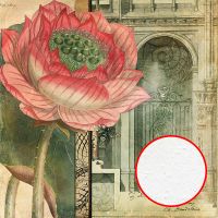 Фреска Ortograf Цветы 7028 Фактура бархат FX Флизелин (2,7*2,7) Бежевый/Зеленый/Красный, Цветы/Живопись арт-7028 (бархат FX) — фото 1, Фрески