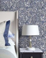 Обои Prima Italiana Carnevale Винил на флизелине (1,06*10) Синий/Серый, Орнамент арт-80722 — фото 2, Обои для стен