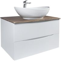 Тумба под раковину Bond Cube 80 подвесная Белая матовая Дуб арт-T09805 — фото 12, Тумбы под раковину