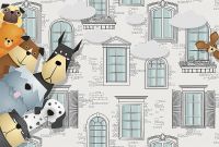 Фреска детская Ortograf Детские 6769 Фактура флок FLK Флизелин (4*2,7) Белый/Разноцветный, Животные/Архитектура арт-6769 (флок FLK) — фото 2, Фрески