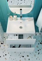 Тумба с раковиной Marka One Elena 60П подвесная Белый глянец арт-У96879 — фото 7, Тумбы с раковиной