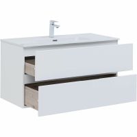 Комплект мебели для ванной Aquanet Алвита New 100 подвесной Белый матовый арт-274205 — фото 5, Комплекты мебели для ванной