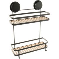 Полка корзина Fixsen Magic Wood Черная матовая Дерево арт-FX-930B-2 — фото 1, Полки для ванной и душа