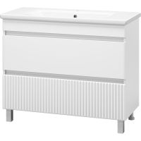 Тумба с раковиной Misty Мира 100 Белая матовая арт-УТ000022791 — фото 1, Тумбы с раковиной