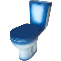 Унитаз компакт Rosa Рио Синий декор с бачком и сиденьем арт-4640021065754 — фото 1, Напольные унитазы