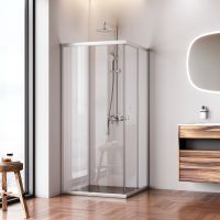 Душевой уголок AM.PM Sunny 90х90 профиль Хром матовый стекло прозрачное арт-W87G-403-9090-MT — фото 4, Квадратные душевые уголки