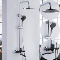 Душевая система Frap Черная матовая Хром арт-F2442 — фото 8, Душевые стойки