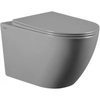 Товар: Унитаз Abber Bequem подвесной Серый матовый с сиденьем Микролифт арт-AC1103MG - фото 1 Унитаз Abber Bequem подвесной Серый матовый с сиденьем Микролифт арт-AC1103MG — фото 1, Подвесные унитазы