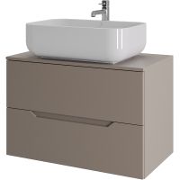 Тумба с раковиной Orange Line 80 подвесная Латте матовый арт-Li-80TuLMDF+B03-600W — фото 1, Тумбы с раковиной