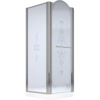 Душевой уголок Migliore Diadema 90x90 R профиль Хром стекло матовое с декором арт-22685 — фото 1, Квадратные душевые уголки