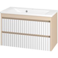 Тумба с раковиной Brevita Balaton 90 подвесная Белая матовая Бежевая матовая арт-УТ000023725 — фото 1, Тумбы с раковиной