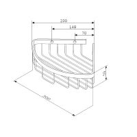 Полка корзина AM.PM Sense L угловая Черная матовая арт-A7452122 — фото 7, Полки для ванной и душа