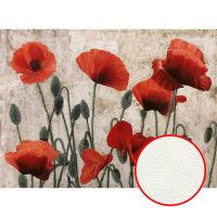 Фреска Ortograf Цветы 11834 Фактура флок FLK Флизелин (2,7*2,7) Бежевый/Зеленый/Красный, Цветы/Живопись арт-11834 (флок FLK) — фото 1, Фрески