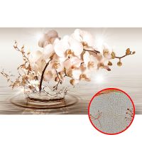 Фреска Ortograf 3D 6717 Фактура бархат золото FX-G Флизелин (4,4*2,7) Серый/Бежевый, Цветы/Абстракция арт-6717 (бархат золото FX-G) — фото 1, Фрески