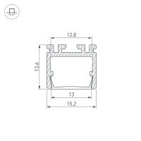 Профиль алюминиевый Arlight накладной для контурной подсветки Серебристый арт-026517 — фото 3, Профили для светодиодных лент