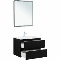 Тумба под раковину Aquanet Вега 70 подвесная Черная матовая арт-329596 — фото 9, Тумбы под раковину