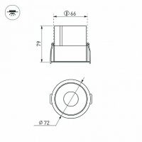 Товар: Встраиваемый светильник Arlight Atlas Черный арт-035461 - фото 3 Встраиваемый светильник Arlight Atlas Черный арт-035461 — фото 3, Точечные светильники