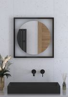 Зеркало Defesto Eclipce 60х60 с подсветкой 12W-4500К/в багетной раме/Без выключателя/Нейтральный белый свет/Черная рама арт-DF 2221 — фото 3, Зеркала в ванную комнату