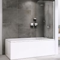 Шторка на ванну Abber Ewiges Wasser 80х140 профиль Хром стекло прозрачное арт-AG52080 — фото 1, Шторки для ванной распашные