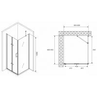 Душевой уголок Abber Zart 90x90 профиль Хром стекло прозрачное арт-AG08090P-S91 — фото 3, Квадратные душевые уголки