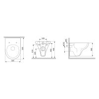 Унитаз AM.PM Gem FlashClean подвесной с сиденьем Микролифт арт-C901700SC — фото 6, Подвесные унитазы
