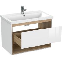 Тумба под раковину Cersanit Louna 80 подвесная Белая арт-64071 — фото 5, Тумбы под раковину