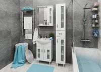 Шкаф пенал Onika Кристалл 30.18 Белый арт-403050 — фото 3, Пеналы для ванной комнаты