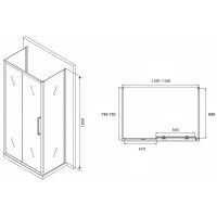 Душевой уголок Abber Schwarzer Diamant 110x75 профиль Хром стекло матовое арт-AG30110MH-S75M-S75M — фото 5, Прямоугольные душевые уголки
