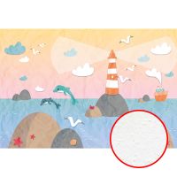 Фреска детская Ortograf Для самых маленьких 32953 Фактура бархат FX Флизелин (4*2,7) Разноцветный, Море/Пейзаж арт-32953 (бархат FX) — фото 1, Фрески