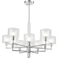 Люстра Crystal Lux Прозрачная Белая Хром арт-MAESTRO SP-PL5+5 CHROME — фото 4, Люстры