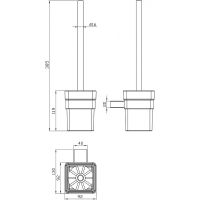 Ершик для унитаза Milacio Ultra / настенный / черный матовый / нержавеющая сталь и стекло арт-MCU.954.MB — фото 4, Ершики для унитаза
