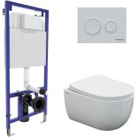 Товар: Комплект унитаза с инсталляцией Berges Novum с сиденьем Микролифт и Белой клавишей смыва арт-043239 - фото 1 Комплект унитаза с инсталляцией Berges Novum с сиденьем Микролифт и Белой клавишей смыва арт-043239 — фото 1, Комплекты унитаз + инсталляция