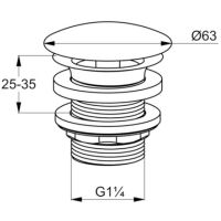Донный клапан Kludi Plus Хром арт-1042805-00 — фото 2, Донные клапаны