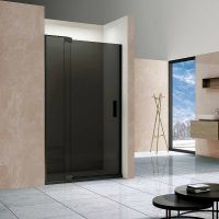 Душевая дверь Vincea Extra 90 профиль Черный стекло тонированное арт-VDP-1E8090CGB — фото 2, Распашные душевые двери